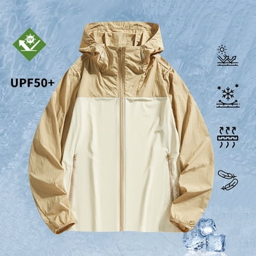 Weiqiqre Men's UPF 50+ Light Jacket Full Zip Sun Protection Hoodie Quick Dry Athletic Long Sleeve Shirts Hiking Fishing Running