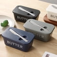 thumbnail image 4 of Staron Butter Dish with Lid for Countertop, Large Butter Holder Tray Container Plastic Butter Keeper Container with Knife Black, 4 of 4