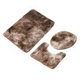 thumbnail image 4 of Shaggy Bath Mats Set 3 Piece with Toilet Lid Cover Washable U Shape Rug Non Slip Carpet Bathroom Rug Sets for Shower under The Sink Brown, 4 of 8