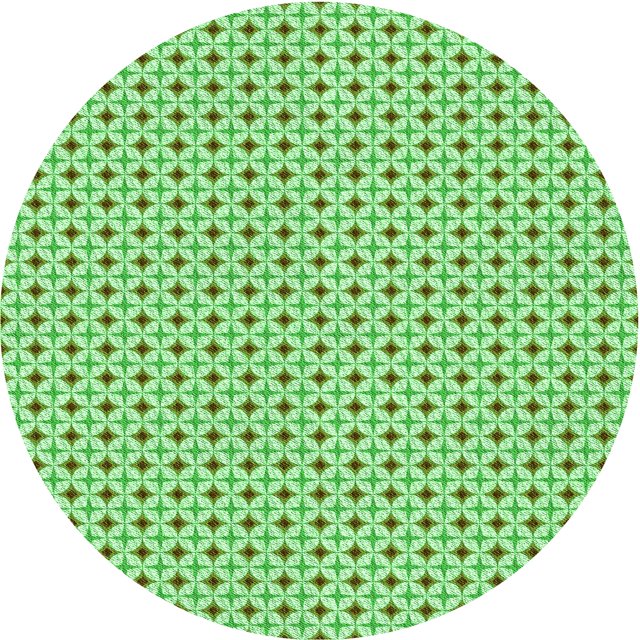 Ahgly Tapis Rond Lavable en Machine Intérieur Vert Jade Transitionnel, 7 Pieds Rond