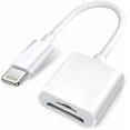 thumbnail image 1 of Apple Lightning to SD and TF Dual Slot Card Reader for iPhone/iPad, 2 in 1 Micro SD TF Memory Card Adapter, SD Card Reader, Plug and Play, 1 of 5