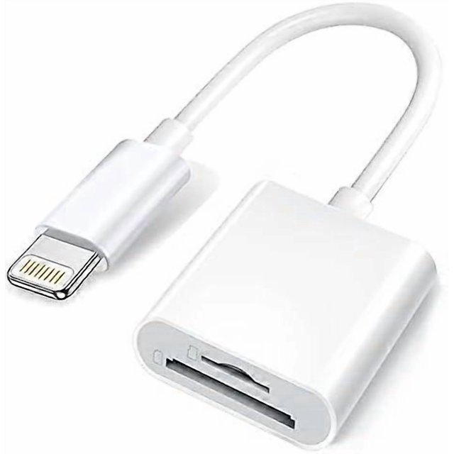 Apple Lightning to SD and TF Dual Slot Card Reader for iPhone/iPad, 2 in 1 Micro SD TF Memory Card Adapter, SD Card Reader, Plug and Play