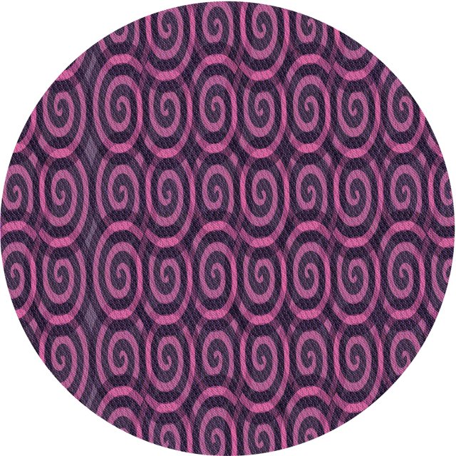 Ahgly Tapis Rond Lavable en Machine Intérieur Transitionnel Orchidée Violet, 5 Pieds Rond