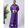 thumbnail image 4 of Moggemol Robe de Clergé d'Église pour Homme avec Étole Costume de Prêtre pour Jeu de Rôle Manches Longues Croix Dorée Soutane Violet G, 4 of 7