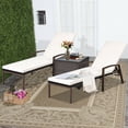 thumbnail image 4 of Costway 2PCS Patio Rattan Lounge Chair Chaise Recliner Back Adjustable Cushioned Garden, 4 of 10