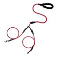 thumbnail image 1 of Djiypn 2 in 1 Durable Nylon Dog Leash with Padded Handle, 360° Swivel No Tangle Climbing Rope Removable Pet Traction Rope, 4.8Ft Lead for Puppy Dogs, Red, 1 of 6