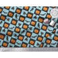 thumbnail image 3 of Soimoi Poly Georgette Fabric Pumpkin,Cat & Bat Halloween Print Fabric by Yard 42 Inch Wide, 3 of 3