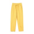 thumbnail image 1 of Timegard Pants for Women Elastic Waisted Drawstring Solid Color Crop Pants Casual Comfy Trousers Pockets, 1 of 2