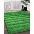 thumbnail image 3 of Ahgly Tapis Rectangulaire Lavable en Machine Vert Transitionnel, 8 Pieds x 10 Pieds, 3 of 7