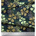 thumbnail image 2 of Soimoi Poly Georgette Fabric Floral & Monstera Leaves Print Fabric by Yard 42 Inch Wide, 2 of 3