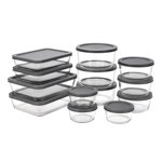 MAINSTAYS Glass food storage set with PE Lid of round and rectangular shape