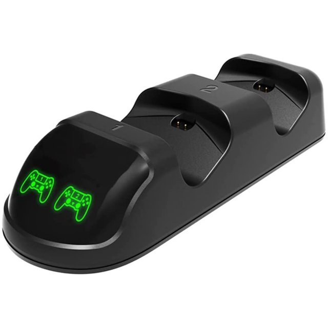 navor Charging Dock Compatible with Playstation 4, PS4 Charging Station with 4 Micro USB Dongles, LED Light Indicator