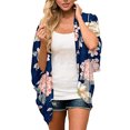 thumbnail image 1 of Pompotops Kimono en Mousseline à Imprimé Floral pour Femmes, Coupe Ample, Manches Mi-Longues, Cardigan Châle, Haut de Couverture, 1 of 3