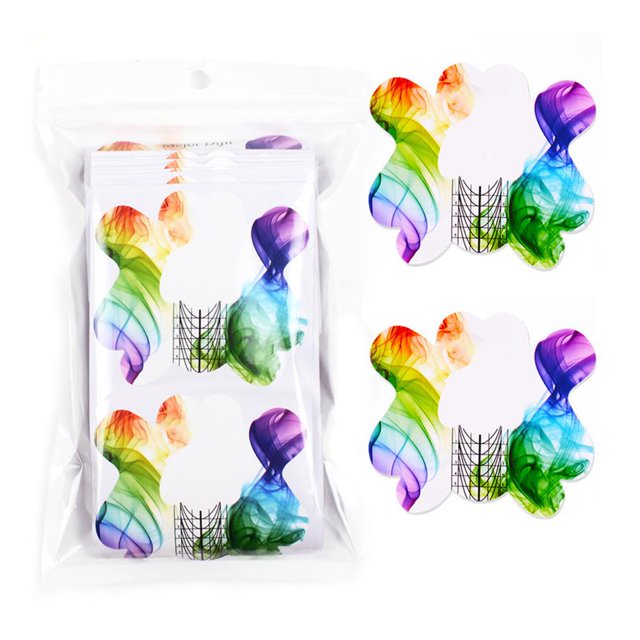 QualitChoice 100 Pieces Nail Art Acrylic Nail/UV GEL Nail Extension Tips Form Guide Stickers