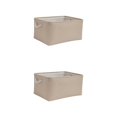 thumbnail image 2 of maskred Sturdy And Durable Cabinet Storage Bag For Well Organized Space Foldable Storage Box With Handle Cotton Multifunctional Beige 2Set, 2 of 6