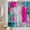 Sarcelle Rose Chaude, variante sur Rideau de Douche Rose Vif Turquoise Sarcelle Gris Rose Brûlé Abstrait Coups de Pinceau Peinture Art Moderne Tissu Ensembles de Rideaux de Salle de Bain avec Crochets