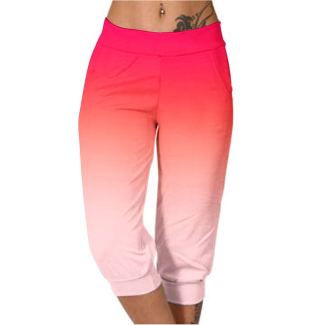 Yuyuzo Womens Capri Pants High Waisted Drawstring Sweatpants Running Gym Cropped Trousers with Pockets