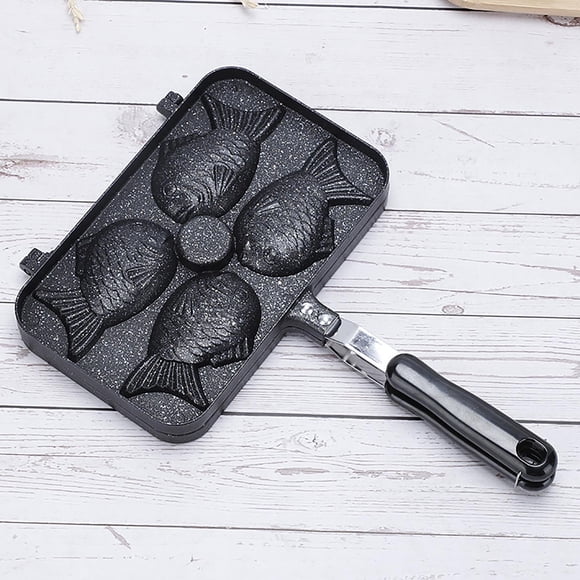 Dvkptbk Frying Pan Mold Four Fish Non-Stick Double-Sided Sea Grill Aluminum 4 Fish Fish-Shaped Sea Frying Pan Home & Garden