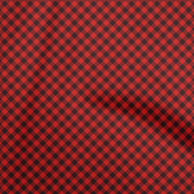oneOone Cotton Flex Red Fabric Check Craft Projects Decor Fabric Printed By The Yard 40 Inch Wide