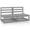 thumbnail image 1 of vidaXL Garden Middle Sofas 2 pcs Grey Solid Wood Pine, 1 of 4