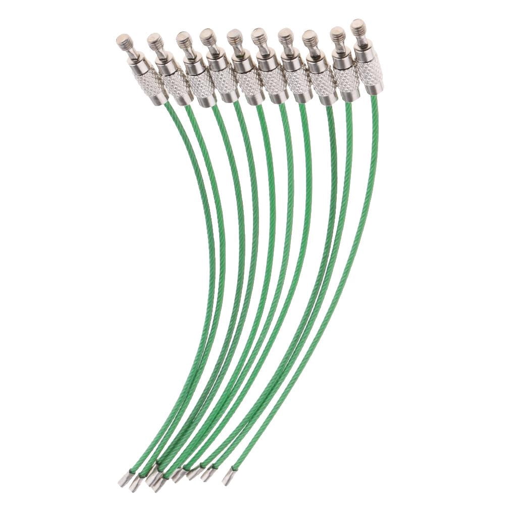 10 Pcs Boucles de Fil pour Bagage Boucles d'Étiquette Sangles en Fil d'Acier Inoxydable Vert