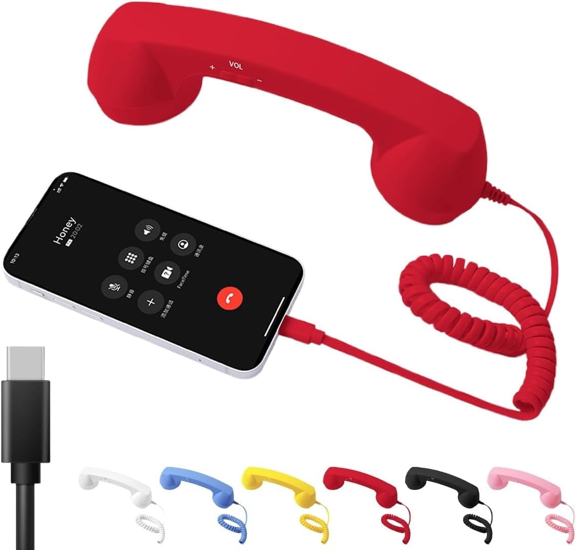 Type-C Retro Telephone Style Landline Handle Receiver, Bluetooth