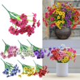 thumbnail image 4 of 3 Pcs Fleurs Décoratives Violettes à Cinq Branches pour Extérieur, 4 of 6