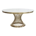 thumbnail image 1 of Heavenly Collection White Marble Dining Table with gold finish base, 1 of 4