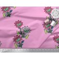 thumbnail image 3 of Soimoi Modal Satin Fabric Leaves & Floral Block Fabric Prints by Yard 42 Inch Wide, 3 of 3