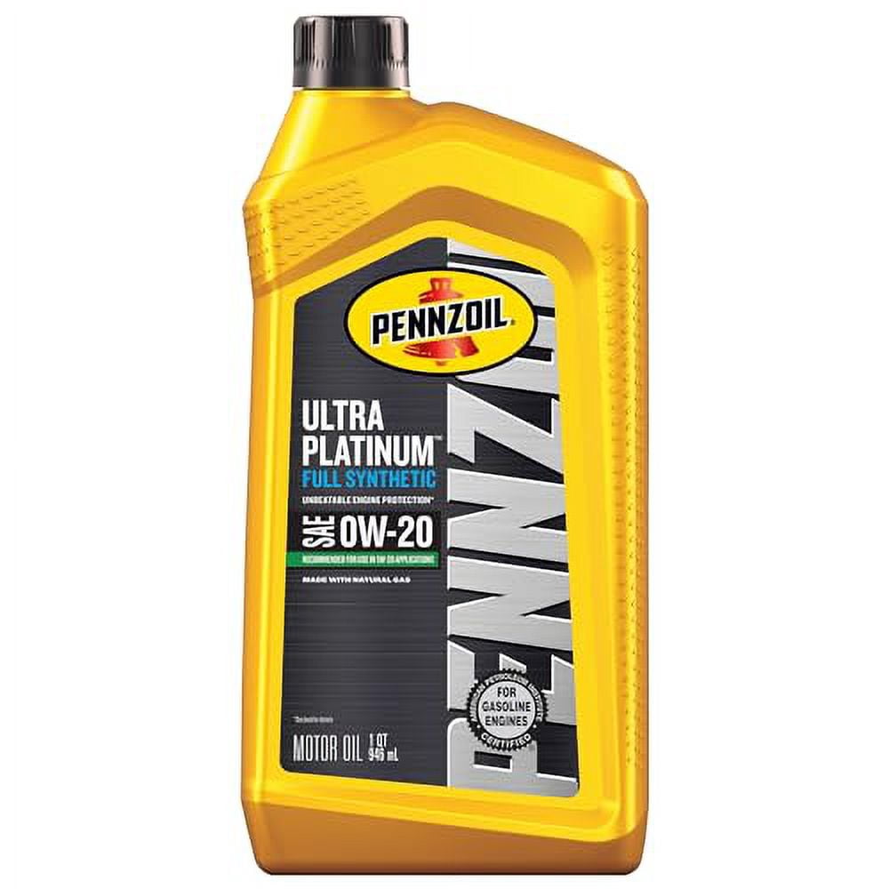 Pennzoil Ultra Platinum Full Synthetic 0W-20 Motor Oil (1-Quart, Single Pack)