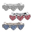 thumbnail image 2 of 3pcs Chien Pinces à Cheveux Chien Barrettes Belle Incrusté de Strass Coeur Épingles à Cheveux pour Animaux de Compagnie, 2 of 6