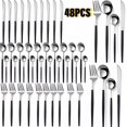thumbnail image 1 of Silverware Set,48-Piece Stainless Steel Flatware Service for 12, Kitchen Accessories Utensils Tableware Cutlery Set,Dishwasher Safe, 1 of 6