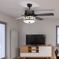 thumbnail image 2 of Costway 52" Ceiling Fan W/Light Reversible Blade Adjustable Speed Remote Control Black, 2 of 10