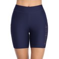 thumbnail image 3 of Womens Swim Shorts Hollow Out Long Swim Shorts High Waisted Swim Capri Pants, 3 of 5