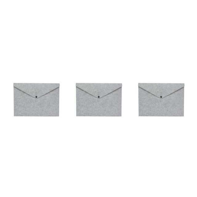 mmirethe Store Important Documents In Style File Document Bag Organized Felt Folder Organizer File Folders File Storage light grey 3Set
