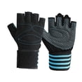 thumbnail image 4 of Quzzie Workout Gloves Exercise Gloves Non Slip Half Finger Weight Lifting Gloves Gym Gloves Full Palm Protection Polyester Lightweight Sturdy Suitable for Tr XL Blue, 4 of 8