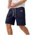 thumbnail image 2 of Styesk Mens Shorts Men Solid Color Casual Fashion With Pockets Lacing Waist Short Pants, 2 of 8