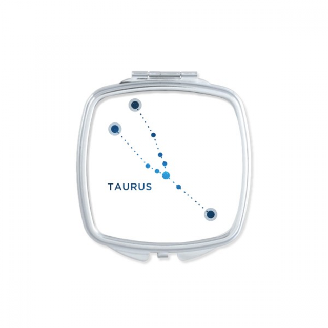 Taurus Constellation Sign Zodiac Square Mirror Portable Compact Pocket Makeup Double Sided Glass
