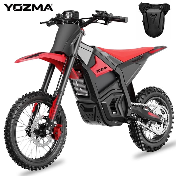 Yozma IN10 2600W Electric Dirt Bike for Adults, 40 MPH Off-Road Electric Motorcycle with 48V 23.4Ah Battery, Full Hydraulic Brakes and Suspensions E Dirt Bike, Red