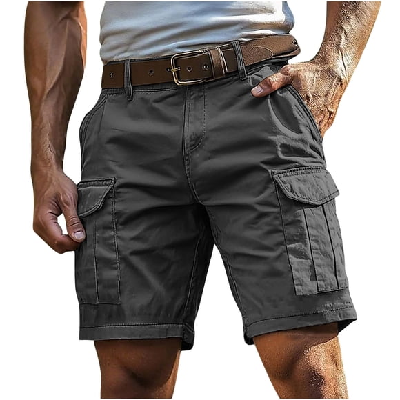 Tumotour Cargo Shorts For Men Summer Sports Casual Wild Solid Color Outdoor Work Relaxed Work Shorts With Multi-Pockets