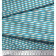 thumbnail image 2 of Soimoi Green Rayon Fabric Horizontal Stripe Printed Fabric 1 Yard 56 Inch Wide, 2 of 5
