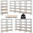 thumbnail image 3 of Yaheetech 5 Tiers Storage Shelf Metal Frame Organizer Rack 330LB Capacity for Each Tier, Light Gray, 3 of 8