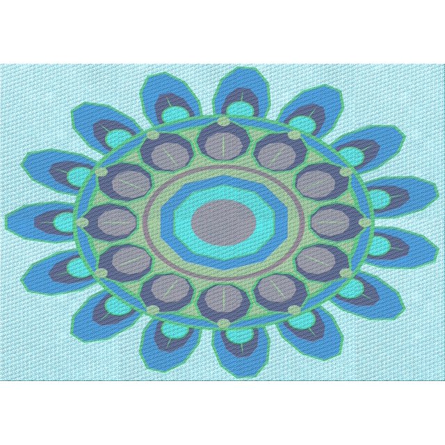 Ahgly Company Machine Washable Indoor Rectangle Transitional Blue Ivy Blue Area Rugs, 5' x 8'