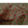 thumbnail image 4 of oneOone Tissu Tabby en Soie Vert Olive Rouge Insecte Matériel de Robe Tissu Imprimé Tissu au Mètre 42 Pouces de Large, 4 of 4