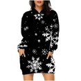 thumbnail image 2 of Jsaierl Chandail à Capuchon de Noël pour Femmes, Drôle, Flocon de Neige Scintillant, Robe Chandail à Manches Longues, Tenue Mignonne de Noël pour Femmes 2024, 2 of 6