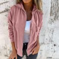 thumbnail image 2 of Posijego Veste de Mode pour Femmes Automne Hiver Tendance à Manches Longues avec Capuche et Poches, 2 of 6