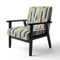 thumbnail image 3 of Designart "Chic Urban Stripes II" Yellow Striped Upholstered Accent Chair - Modern Arm Chair For Living Room, 3 of 7