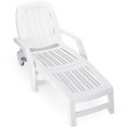 thumbnail image 1 of Patiojoy Patio?Salon?Chaise?Chaise Longue?Fauteuil Inclinable?Dossier Réglable Toutes Saisons pour Extérieur&Intérieur Roues Blanc, 1 of 9