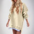 thumbnail image 1 of Gspmoly Robe d'Été, Mode Femmes Décontractée à Empiècements Fermeture Éclair Latérale Col Rond Chandail Uni Manches Longues Robes Robes de Soirée pour Femmes Offres Prime, 1 of 8