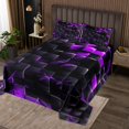 thumbnail image 2 of Erosebridal Geometric Square Coverlet Set King,Futuristic Cubes Bedding Set,Stereoscopic Room Decorative,Ultra Soft,3 Pieces, 2 of 5